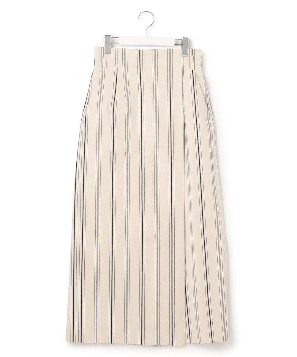 23区 S 【洗える】コットンリネンストライプ Iライン スカート 