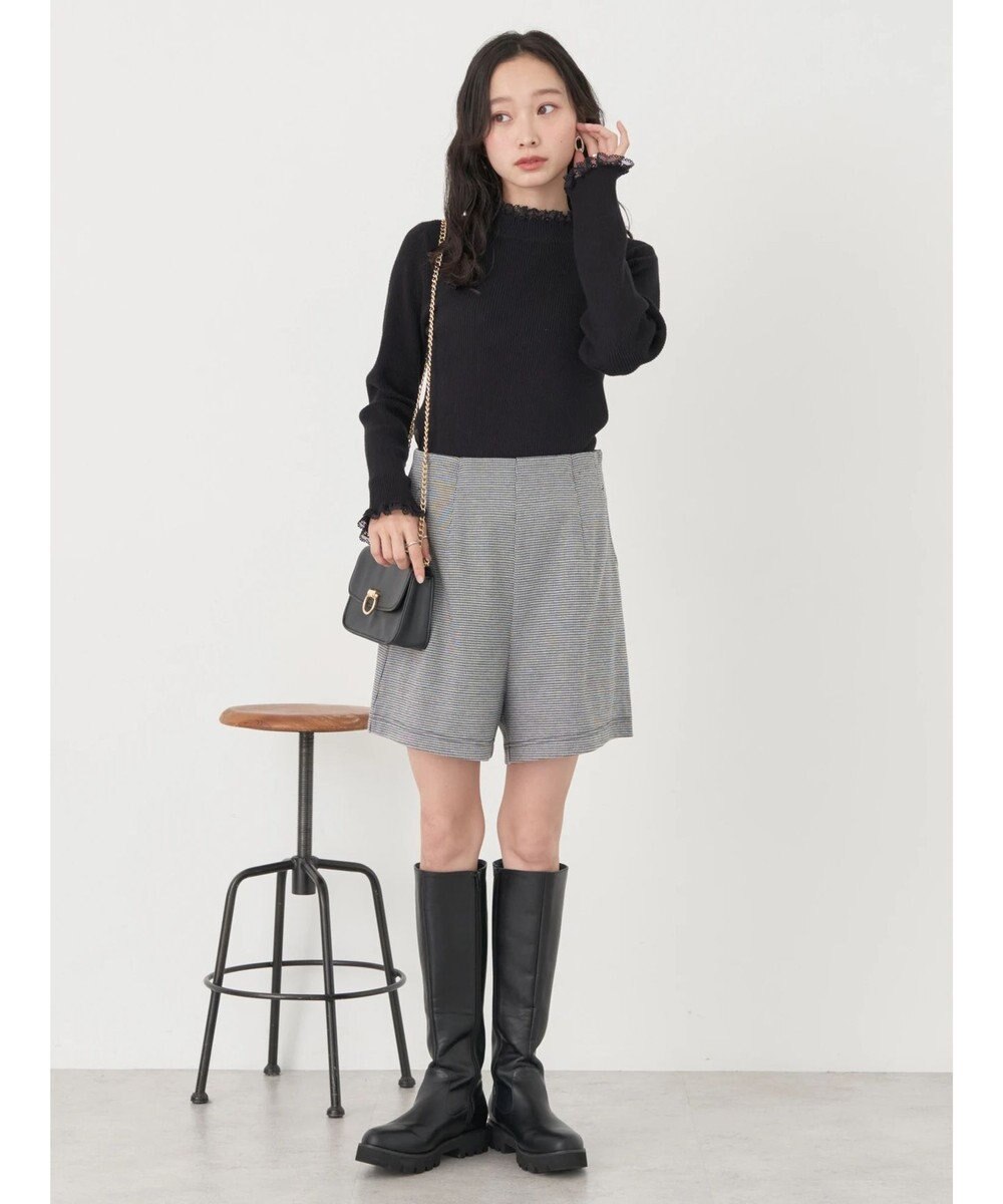 earth music&ecology レースドッキングリブニット 