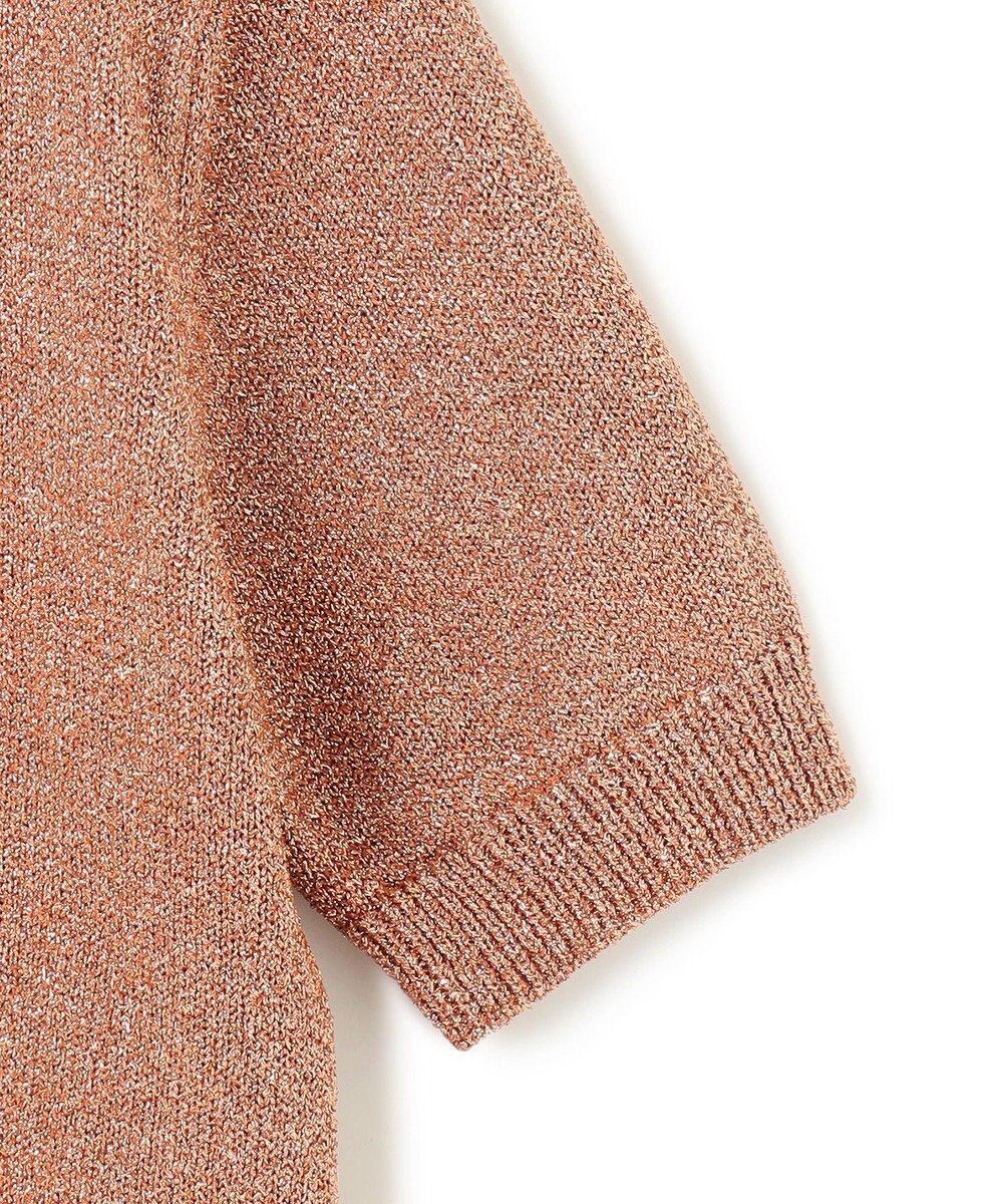 BEIGE， 【洗える】VANDA / ラメ入りクルーネック半袖カーディガン 