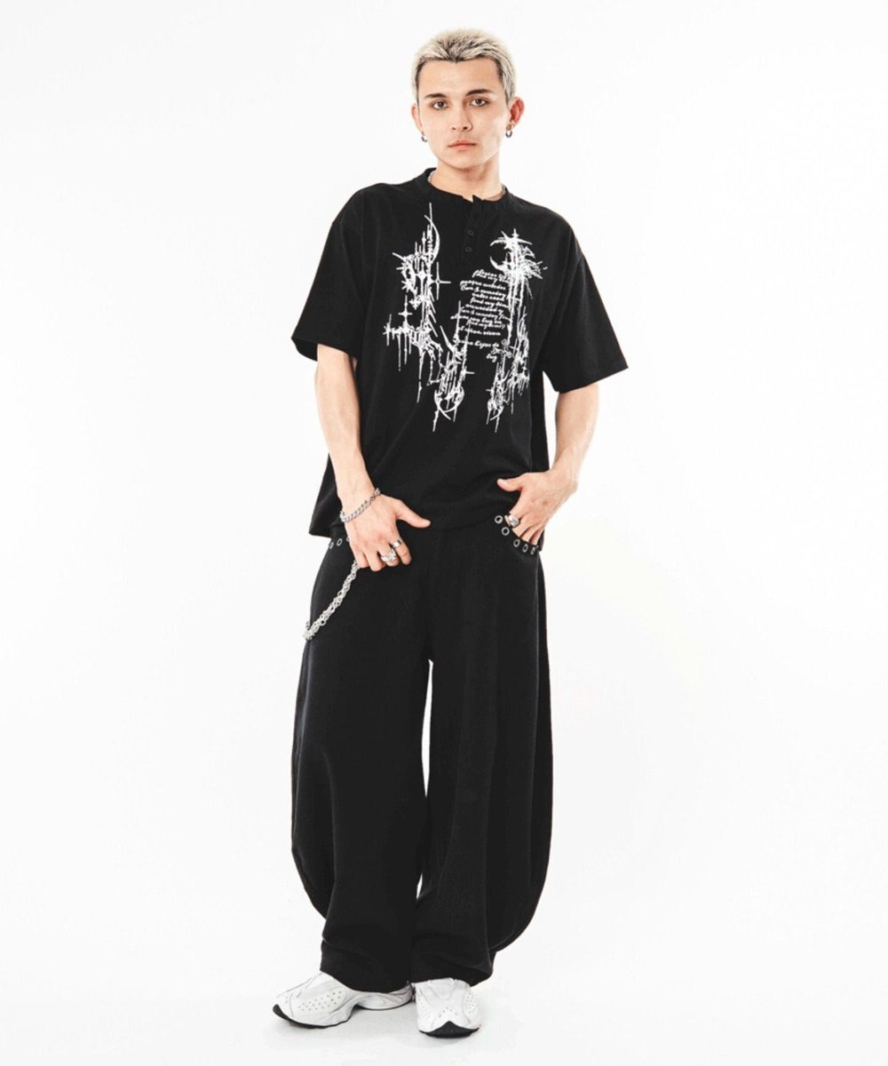 WEGO 【ユニセックス着用ITEM】ハトメバッククロスモチーフパンツ 