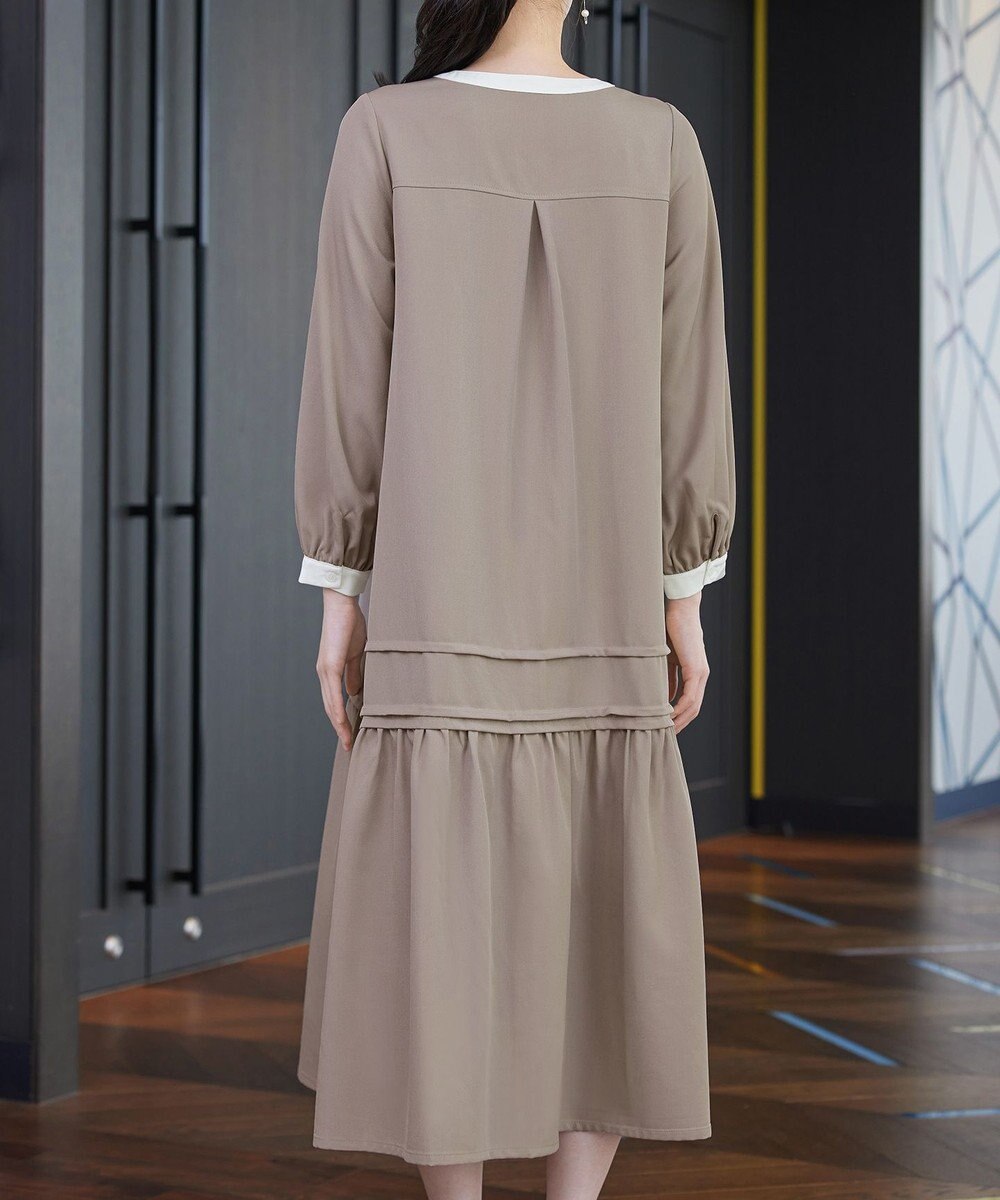 Tiaclasse L ピンタックギャザークレリックシャツワンピース 