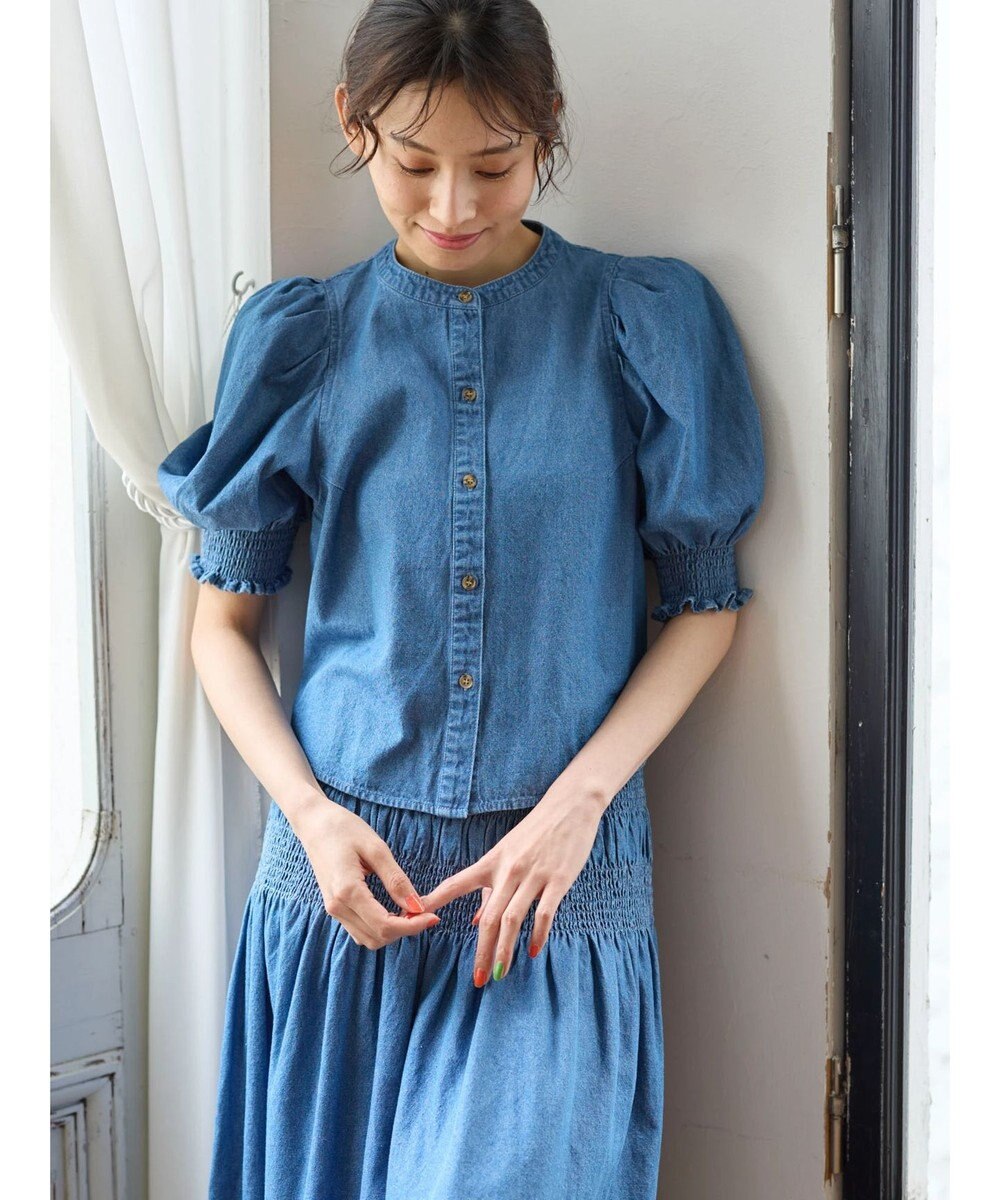 Green Parks ・ＳＵＧＡＲ　ＳＰＯＯＮ　デニムパフブラウス 