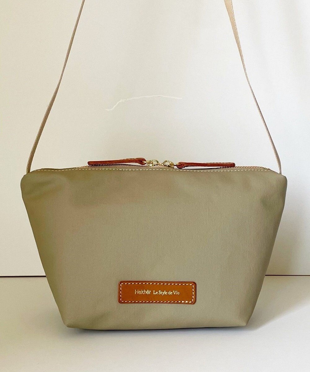 Hekhèr Le Style de Vie 新型追加【日本製 / 汚れにくい】PUコートコットンキャンバス×牛革付属 ショルダーバッグ 