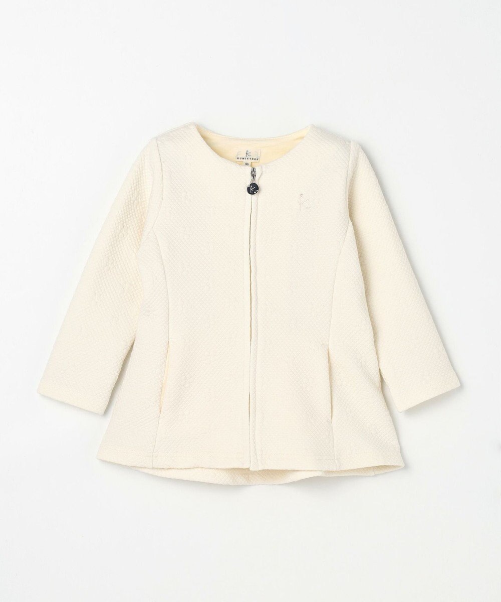 組曲 KIDS 【90-100㎝】フラワーキルト パーカー 