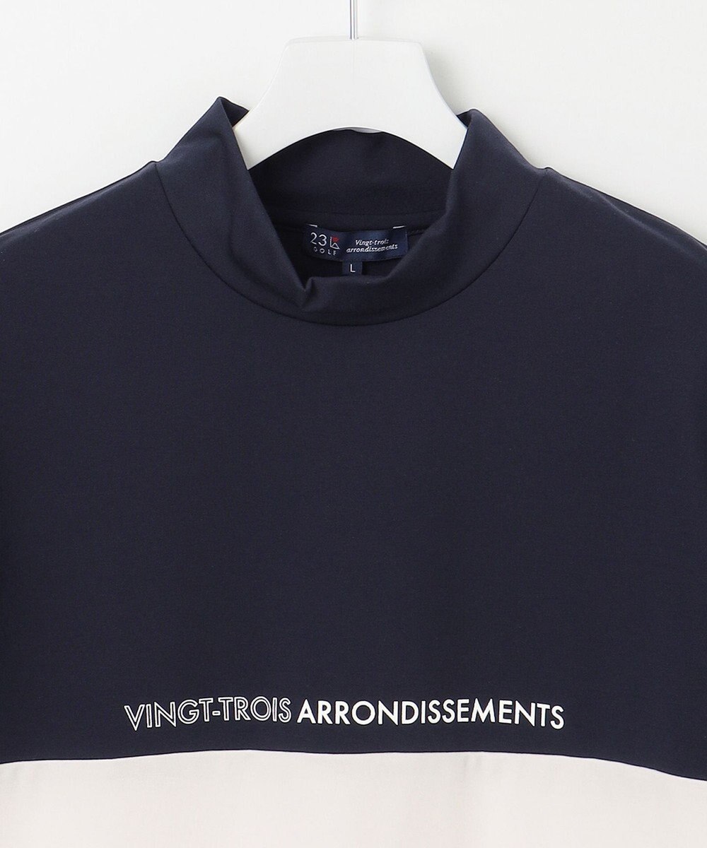 23区GOLF 【MEN】【UVケア】バイカラー 半袖モックネックシャツ 