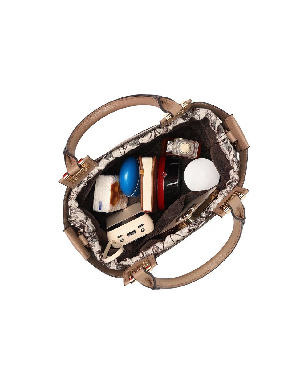 style code 【MERCURYDUO/マーキュリーデュオ】軽量メッシュ　花柄巾着付ミニトートバッグ 