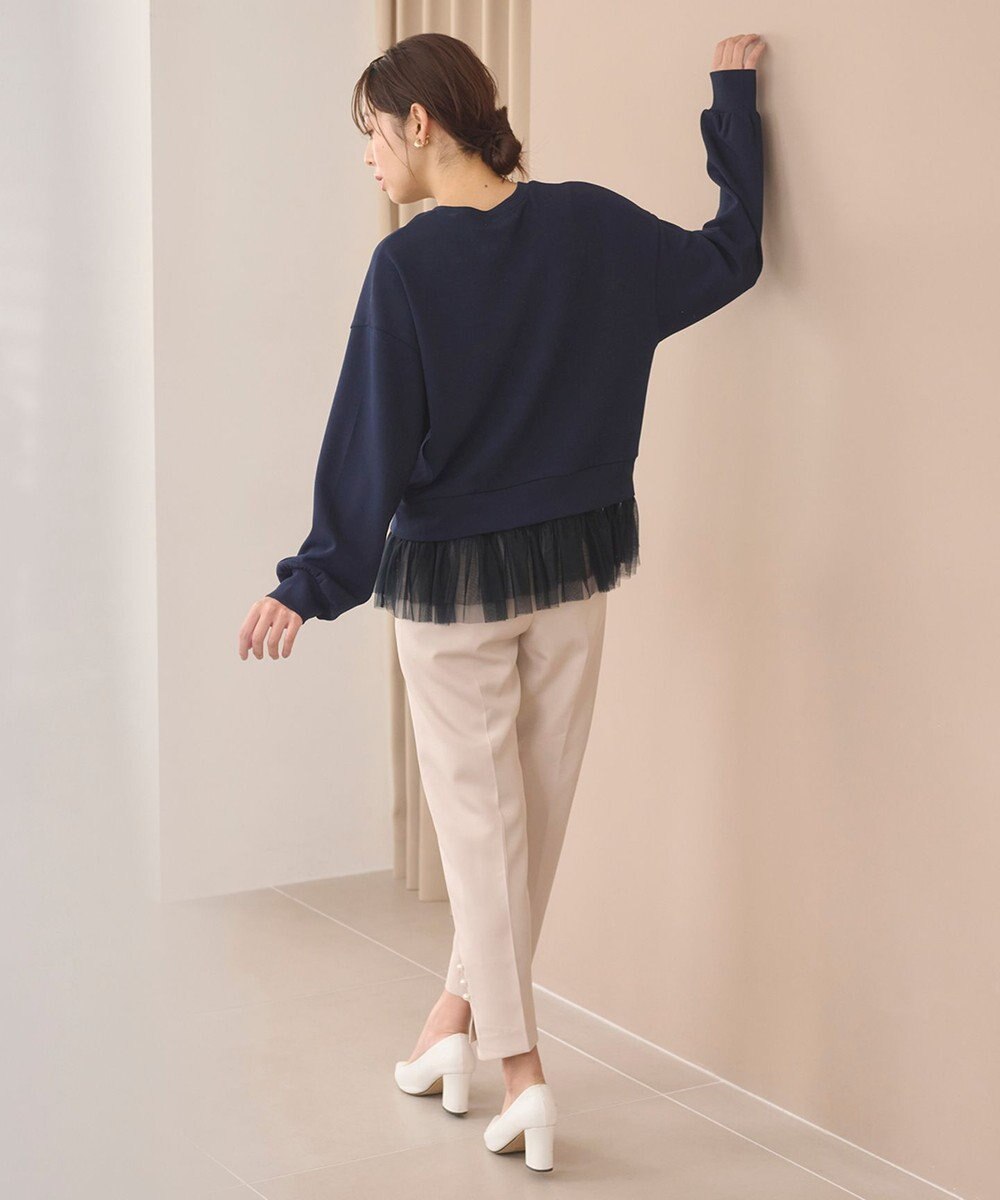 Feroux 【洗える】パールポイントテーパード パンツ 