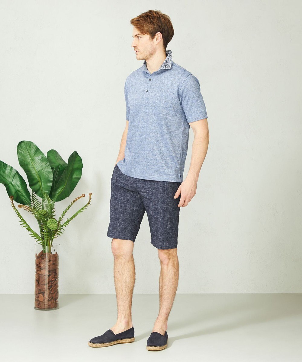 JOSEPH ABBOUD 【イージーケア】ウエストも伸びる！ライトウェーブ ハーフパンツ 