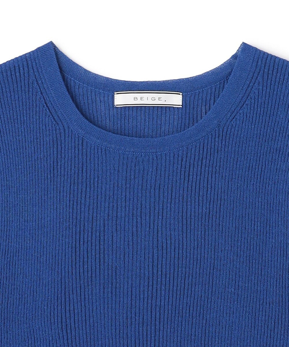 BEIGE， 【洗える】MILANO / リネン混シアーニットAラインワンピース 