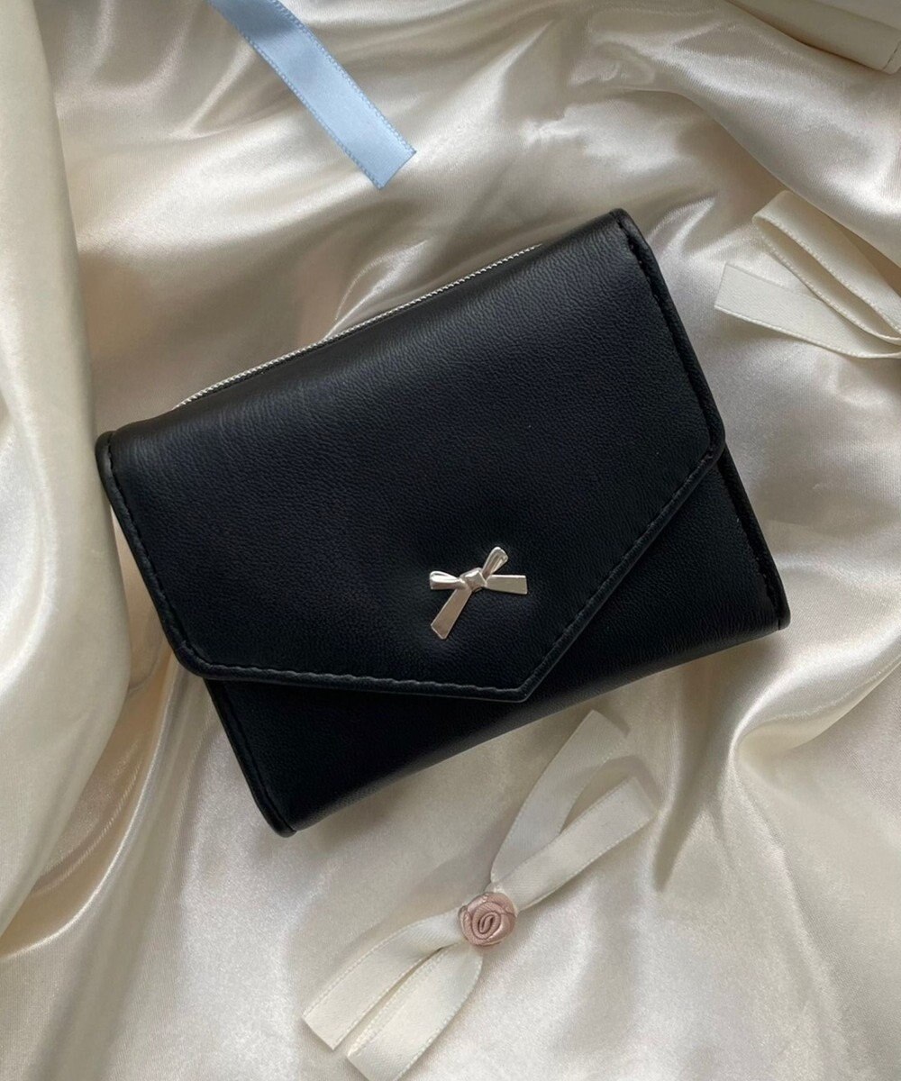 WEGO メタルリボンレターフラップウォレット 