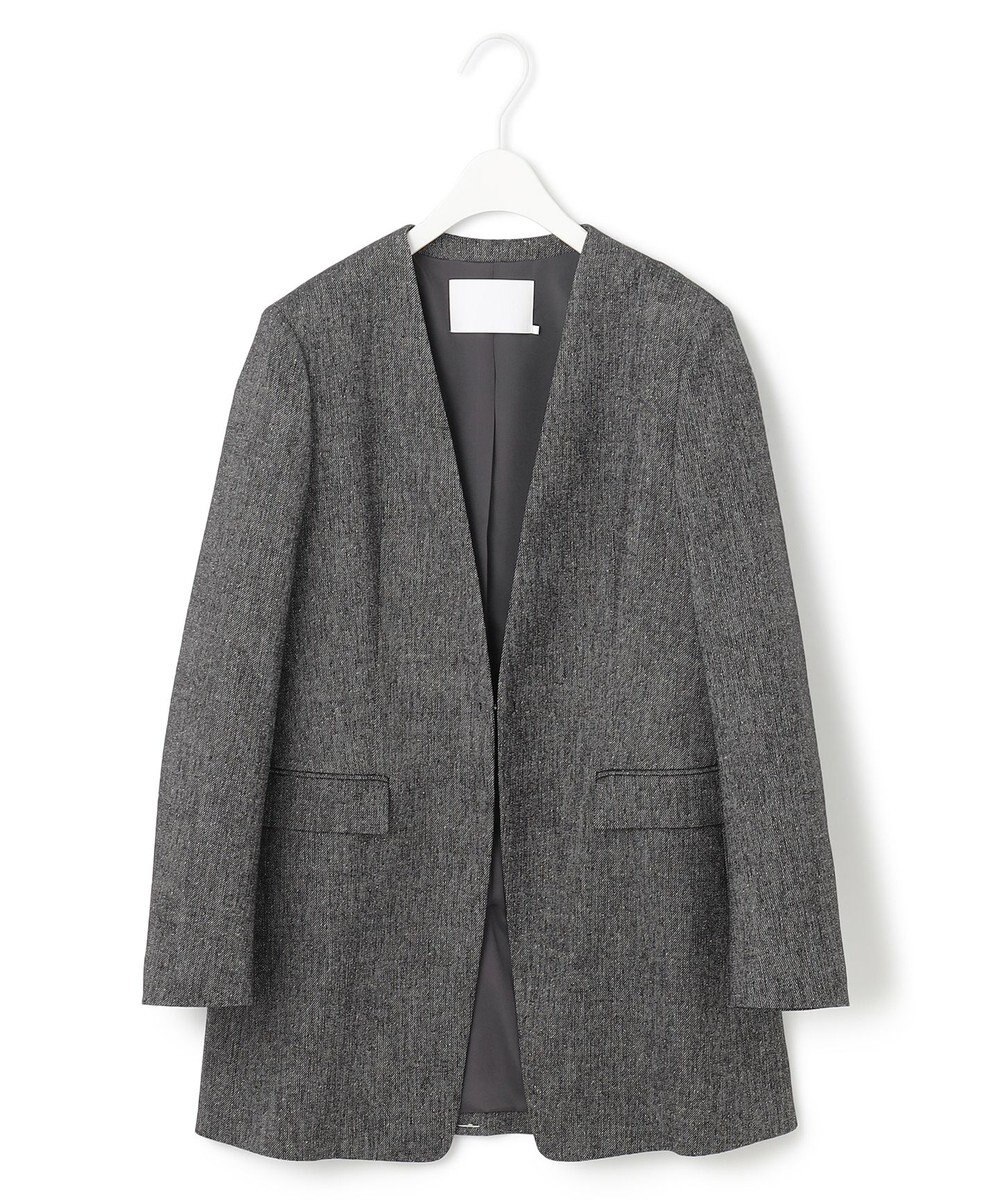 ICB ミックスヤーンツイード ノーカラージャケット 
