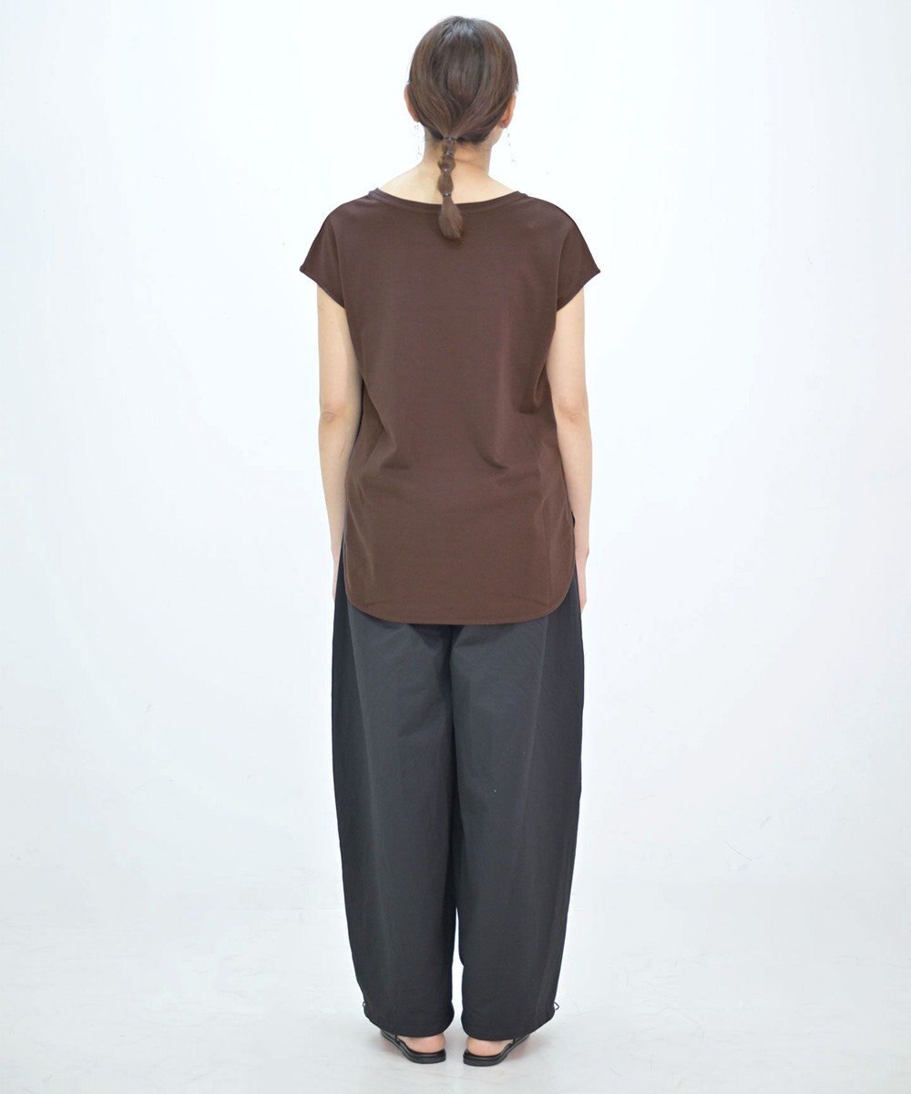 TOQUE 25SS新作〈大草直子さんアドバイザー〉スーピマコットンスムースフレンチノースリーブトップス 