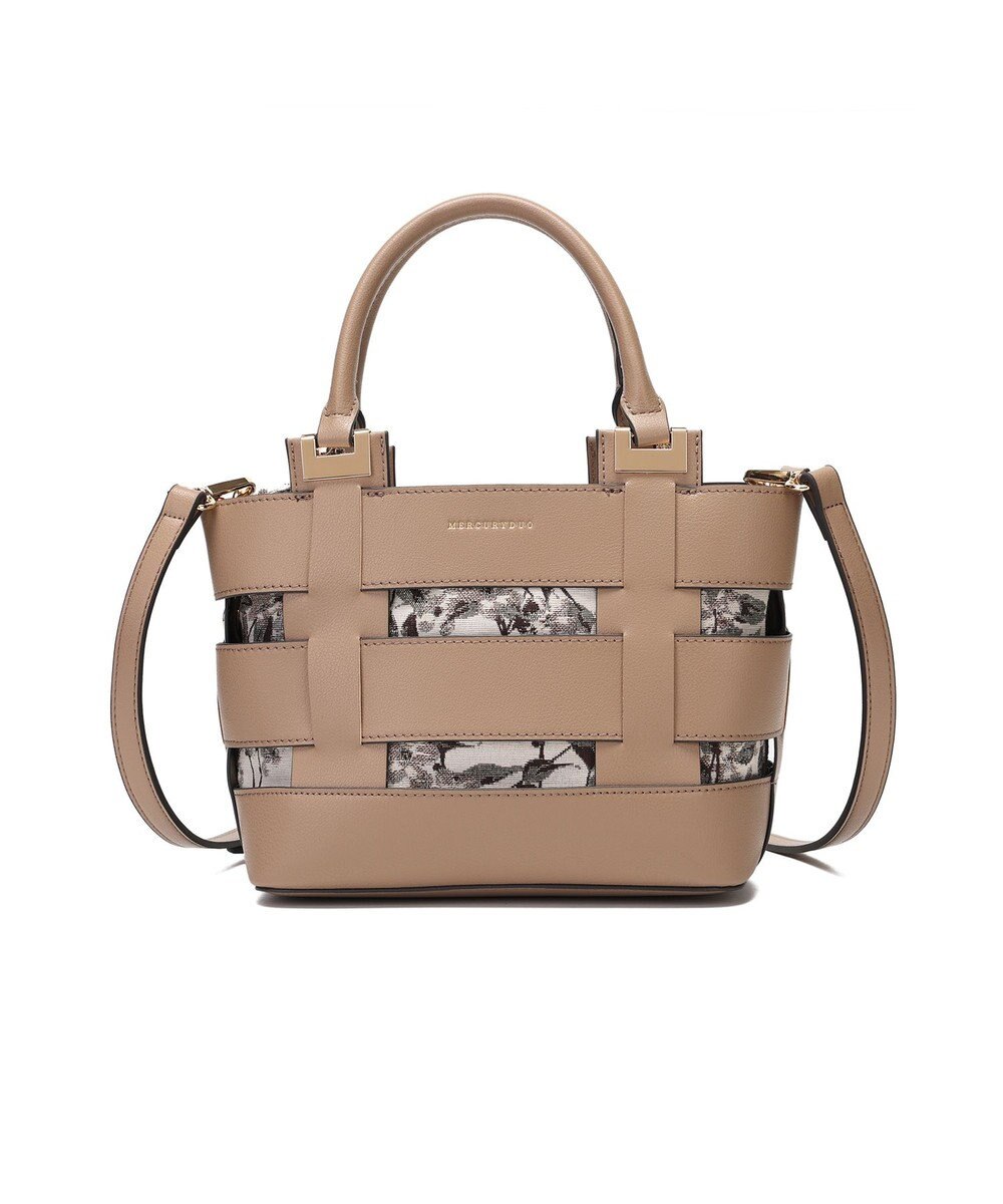 style code 【MERCURYDUO/マーキュリーデュオ】軽量メッシュ　花柄巾着付ミニトートバッグ 