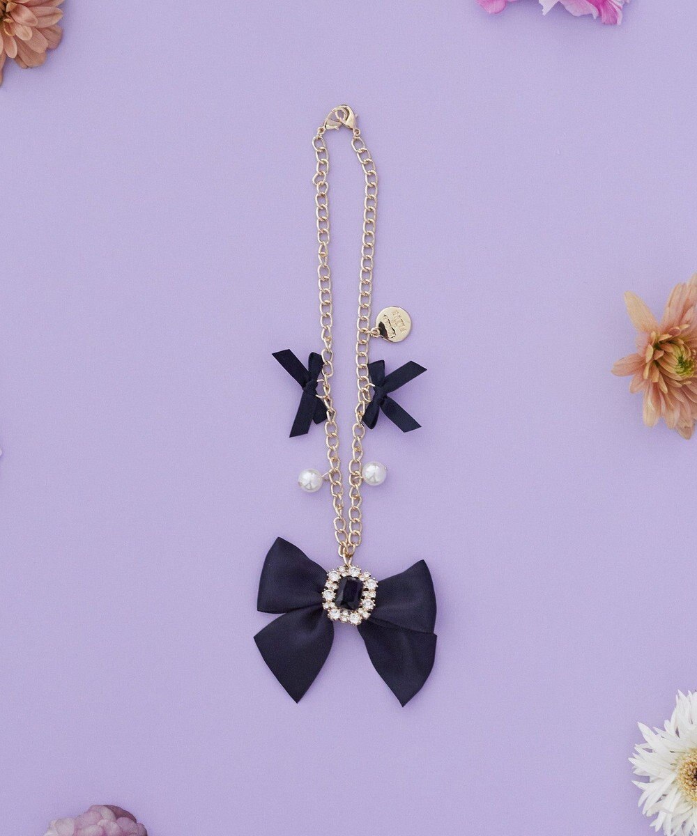 Maison de FLEUR ビジューリボンパールバッグチャーム 