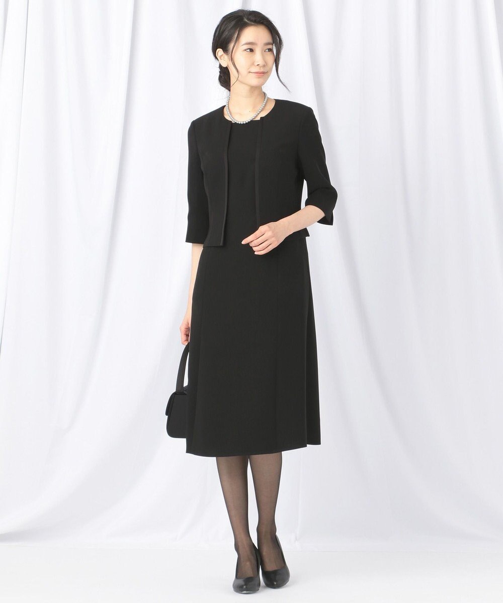 自由区 FORMAL 【洗える/縦横ストレッチ】セオプラスエス横二重ジャケット＋ワンピース 