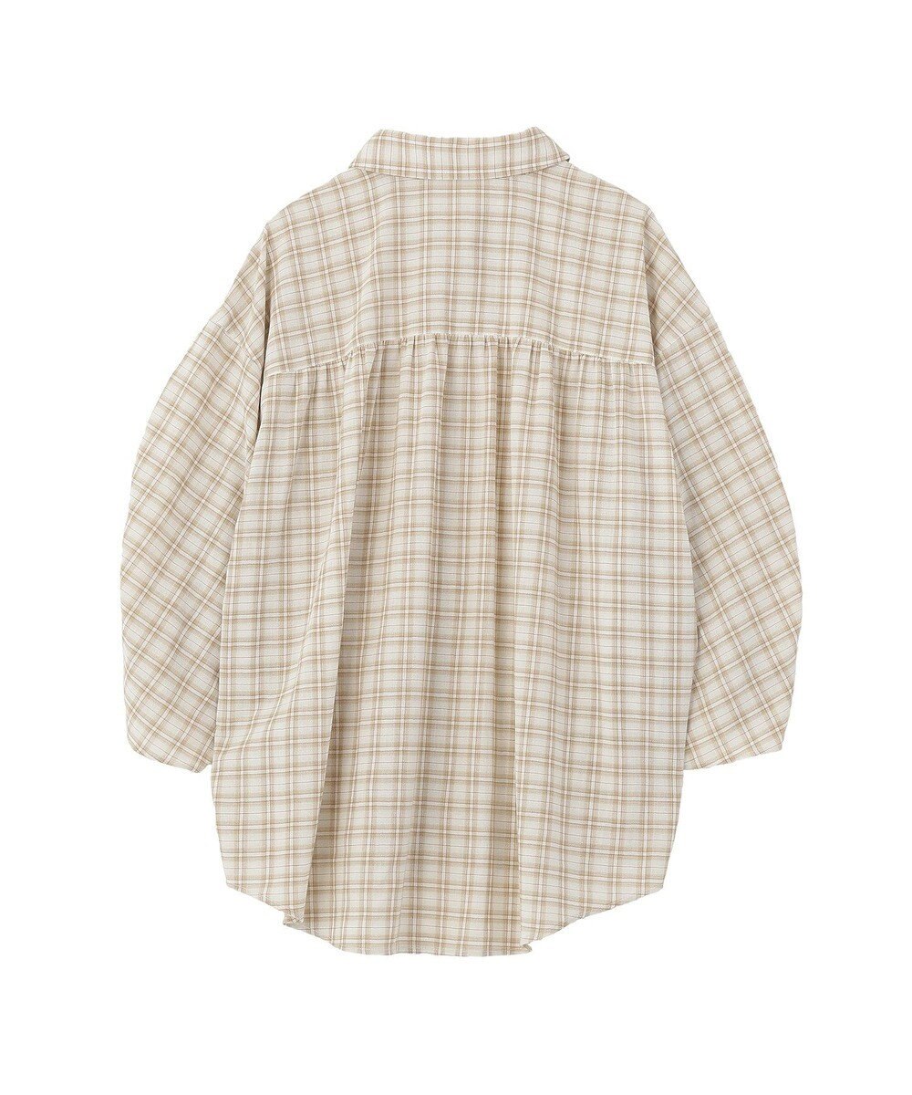 earth music&ecology シャーリングスリーブチェックシャツ 