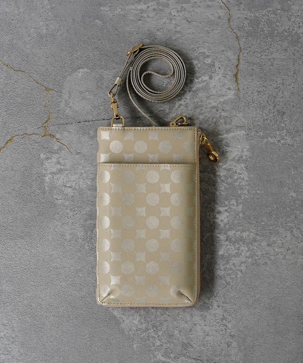 MIYABIYA La quoh with kirakaracho 南蛮七宝プリントレザー スマホポシェット 