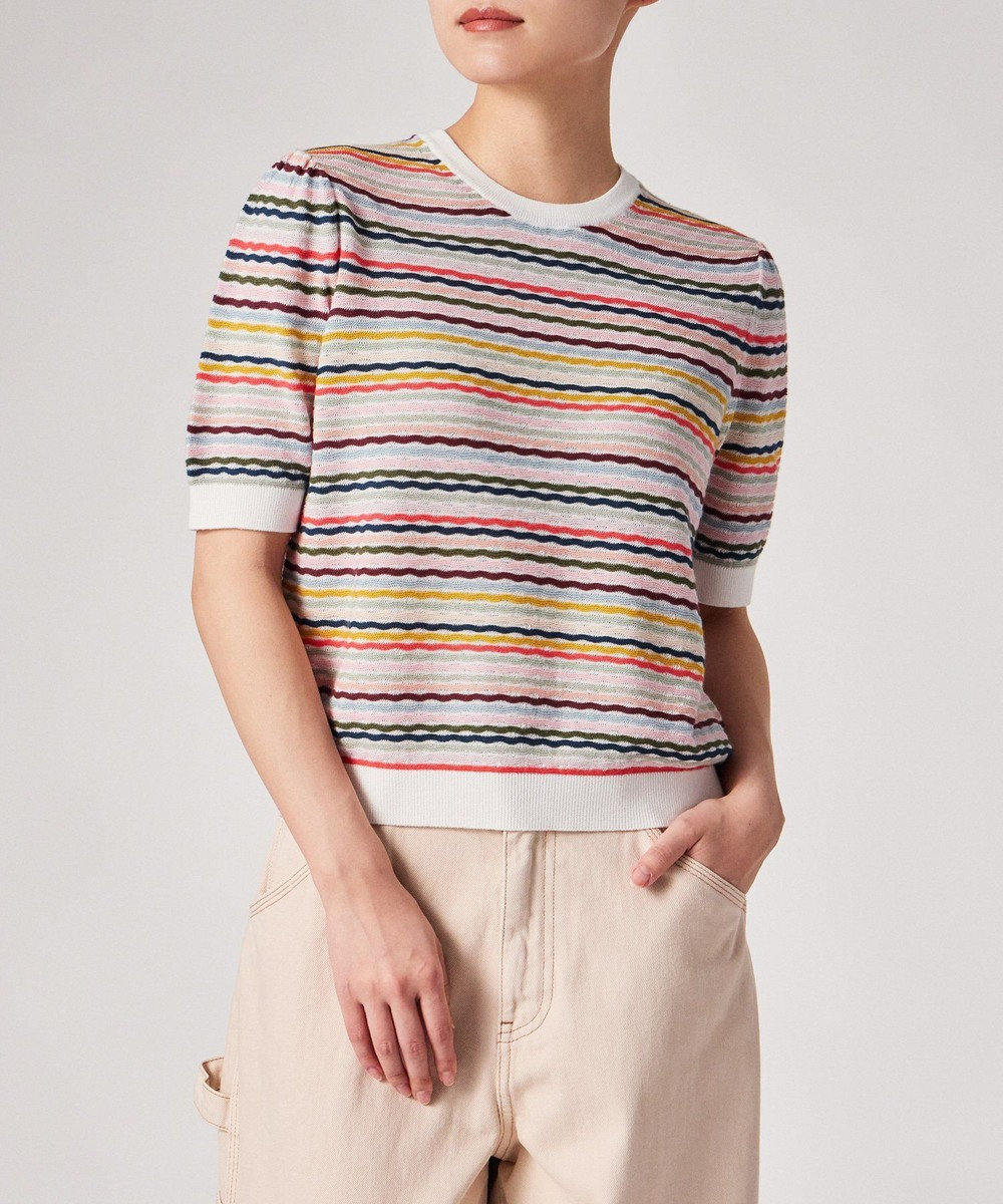 Paul Smith ウェーブストライプ 半袖ニット 