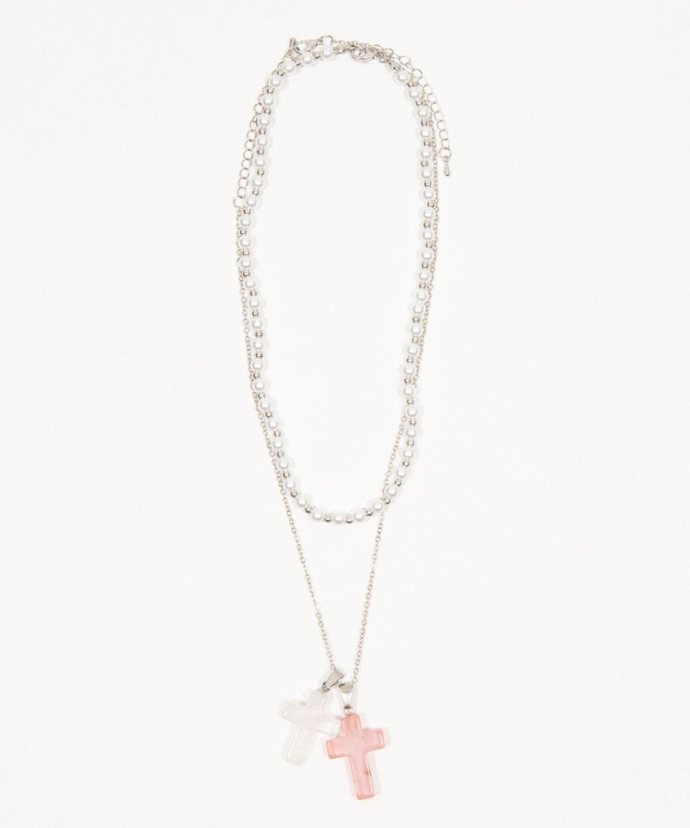 WEGO L2Pクロスパールレイヤードネックレス 