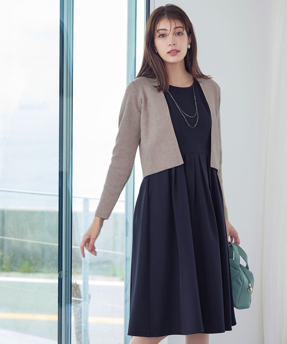 Tiaclasse L 【新色追加・洗える】ストレートショートニットボレロ 