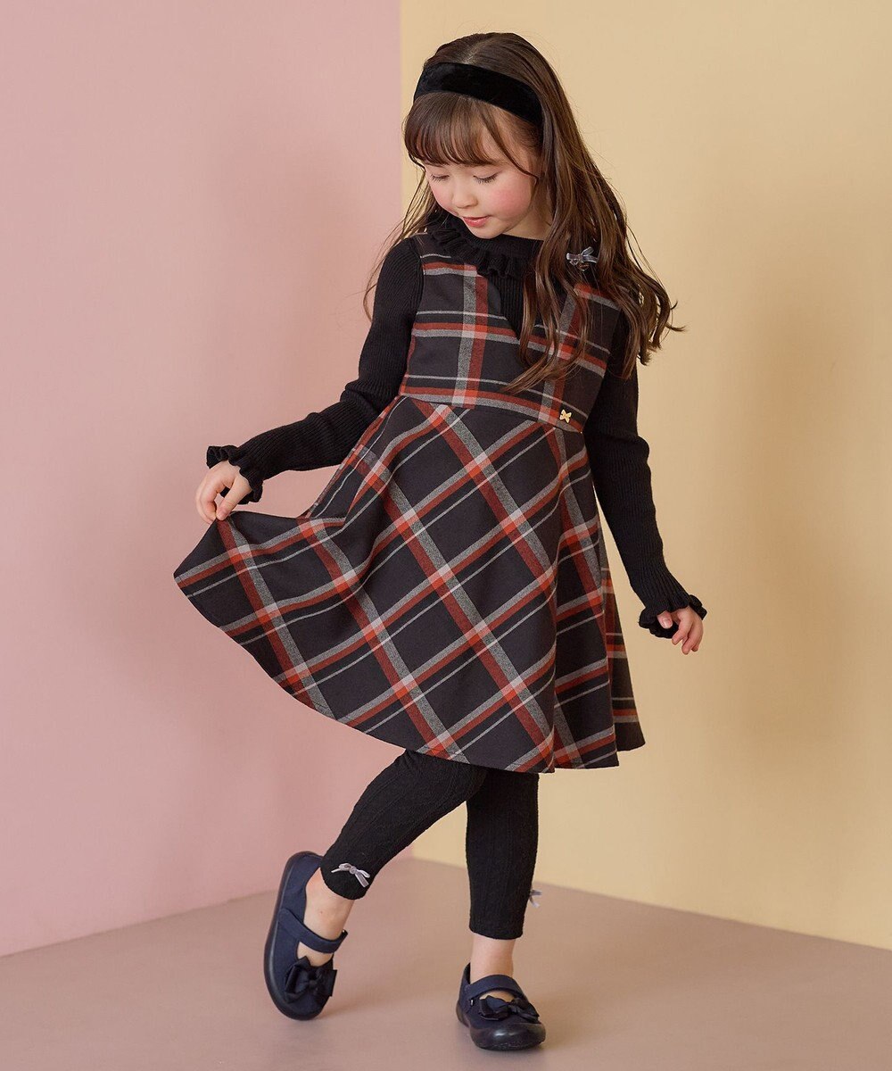 ANY KIDS チェック柄 ジャンパースカート 