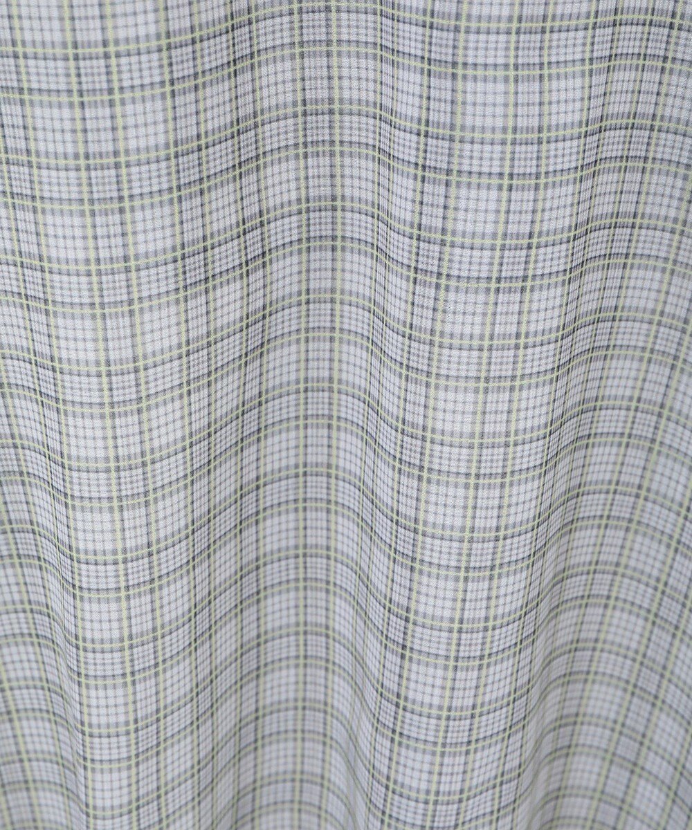 Green Parks チェックシアーフリルブラウス 