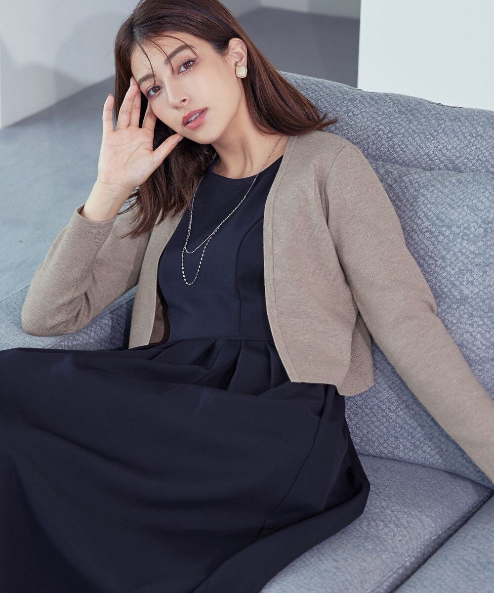 Tiaclasse L 【新色追加・洗える】ストレートショートニットボレロ 