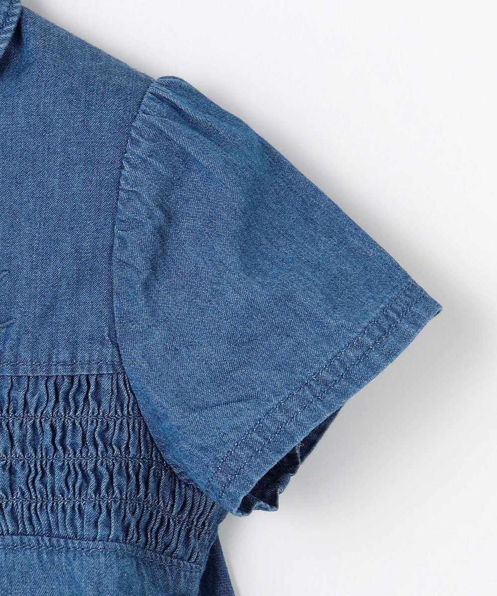 組曲 KIDS 【110-140㎝】 フラワーボタンデニムワンピース 