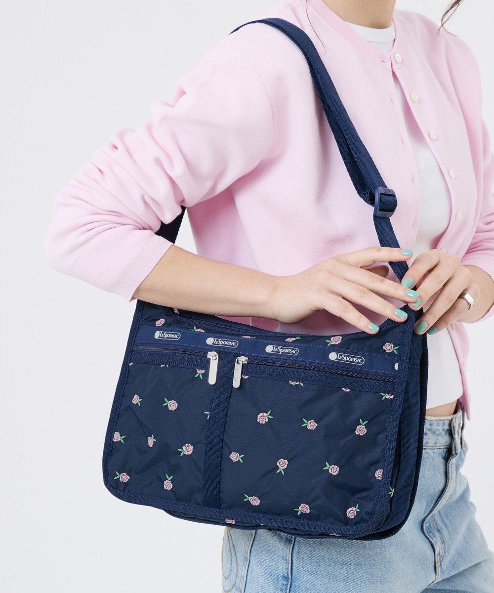 LeSportsac DELUXE EVERYDAY BAG/ピンクローズエンブロイダリー 