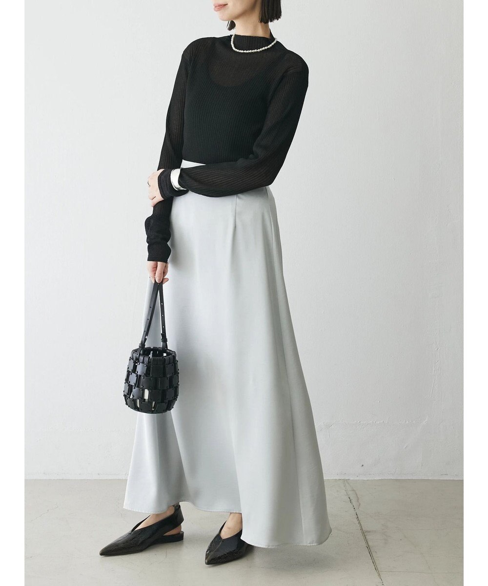 Green Parks AnriettMusee ラメ切替スリーブリブシアーニット 