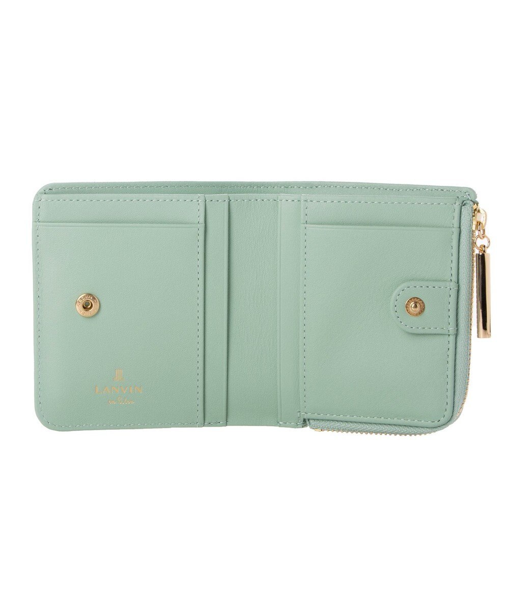 LANVIN en Bleu アクアレル Lファスナー二つ折り財布 