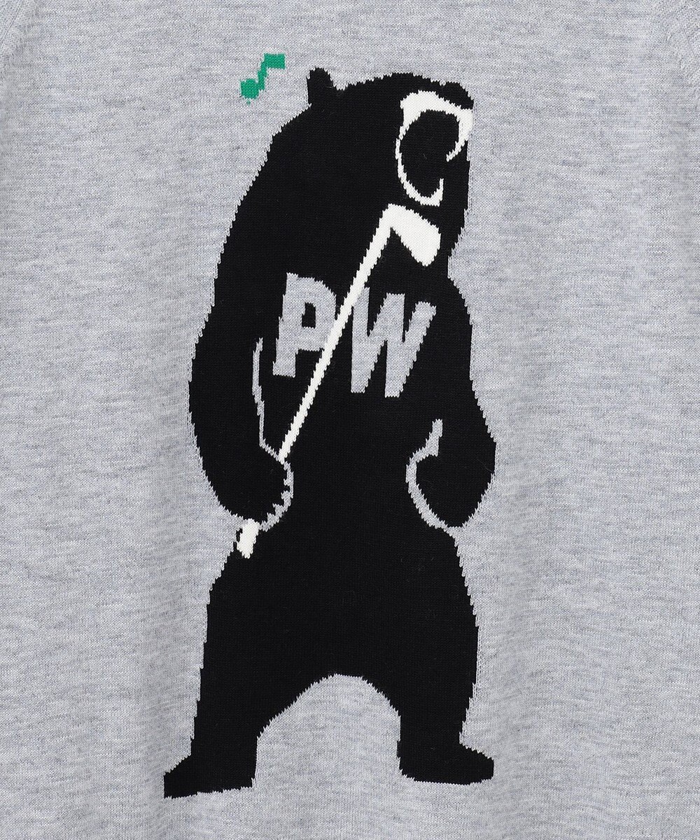 PW CIRCULUS 【MEN】【洗える】ベアスタンドモチーフ ラグランスリーブ クルーネック ニット 