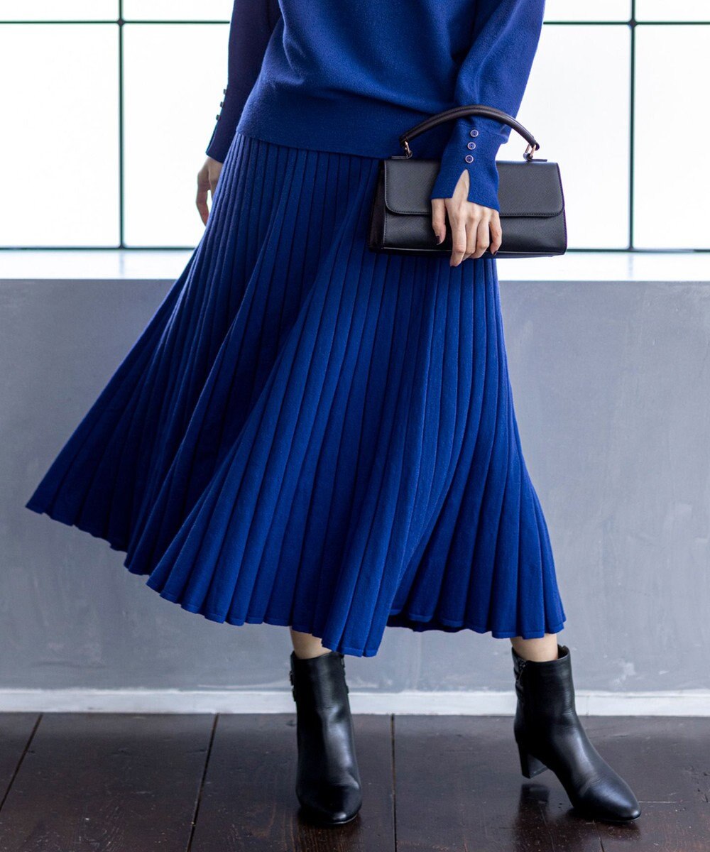 ANY SIS CICA加工 ニット フレア スカート 