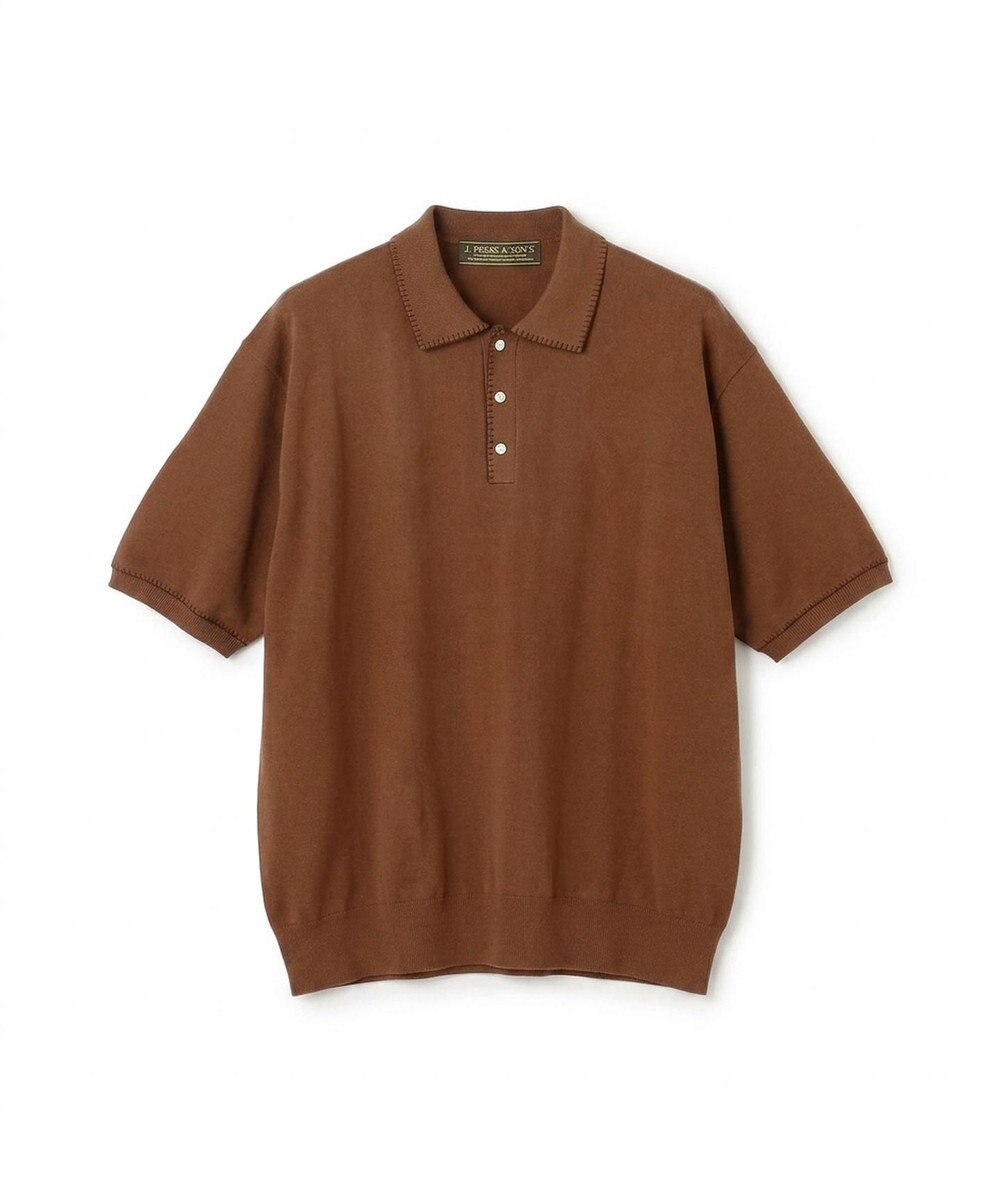 J.PRESS MEN 【WEB・一部店舗限定】Blanket Stitch Knit Polo 