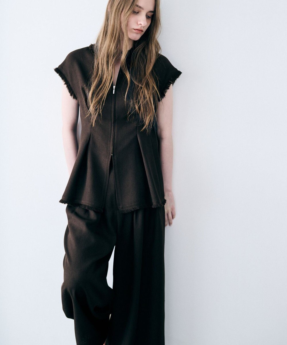 uncrave リネンライクツイル ジレブラウス 