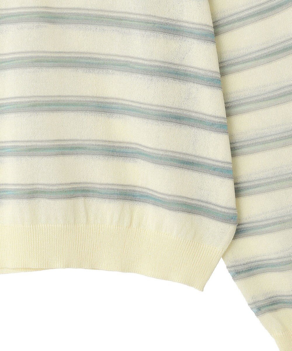 CRAFT STANDARD BOUTIQUE シアーボーダーポロ衿ニットプルオーバー 