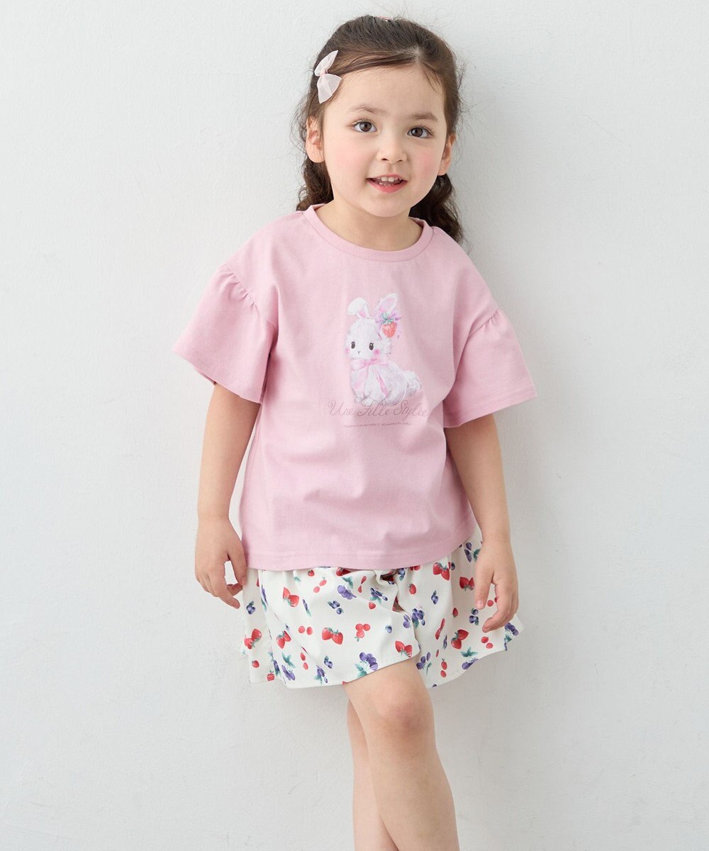 ANY KIDS 【綿100%】ドロップショルダー アニマルプリントTシャツ 