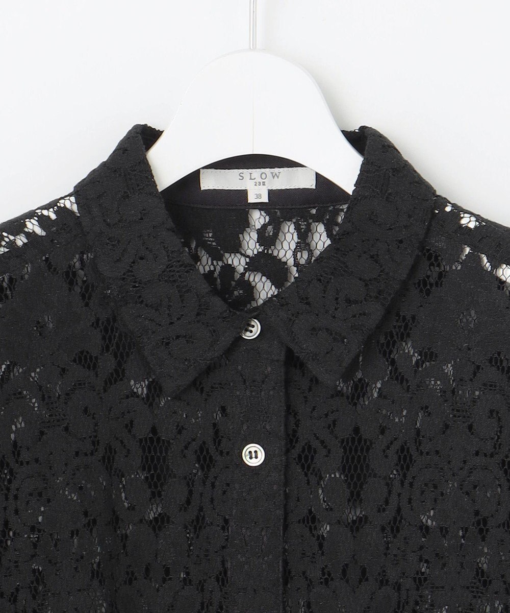 23区 【SLOW/一部店舗限定】好評につき追加生産！モチーフレース シャツ 
