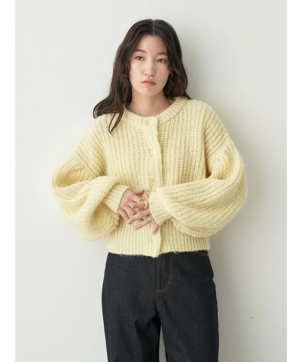 earth music&ecology ヘアリーショートニットカーディガン 