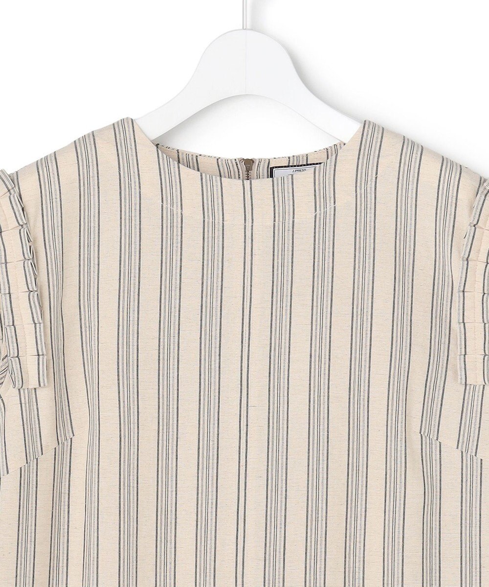J.PRESS YORK STREET 【WOMEN】リネンストライプ ノースリーブ ワンピース 