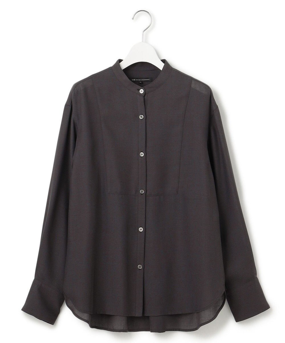 23区 L 【Oggi10月号掲載/洗える】ウールシアービエラ バンドカラー シャツ 