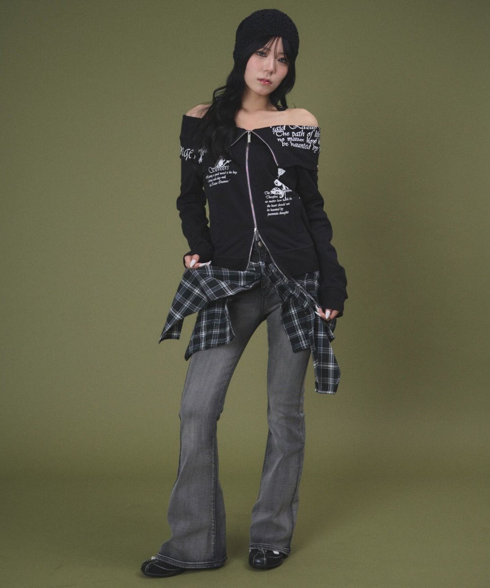 WEGO オフショルグラフィックスウェット 