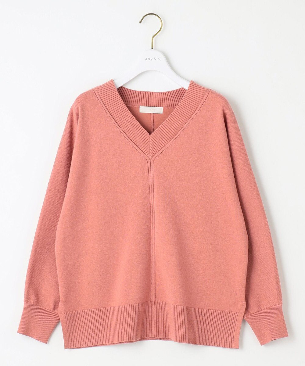 ANY SIS 【洗える】Ｖネックセンターポイント ニット 