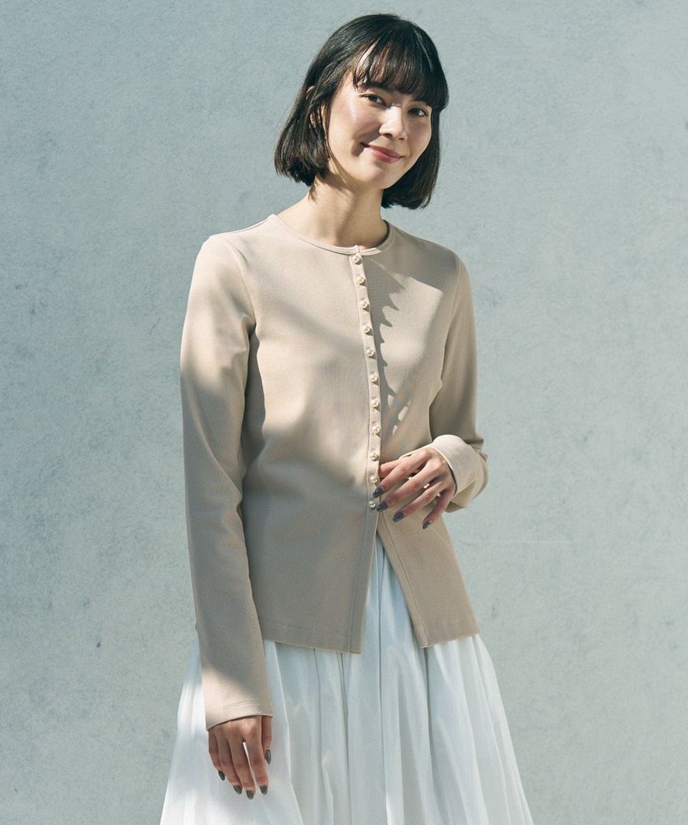 UNFILO L ドライタッチリブ カーディガン 