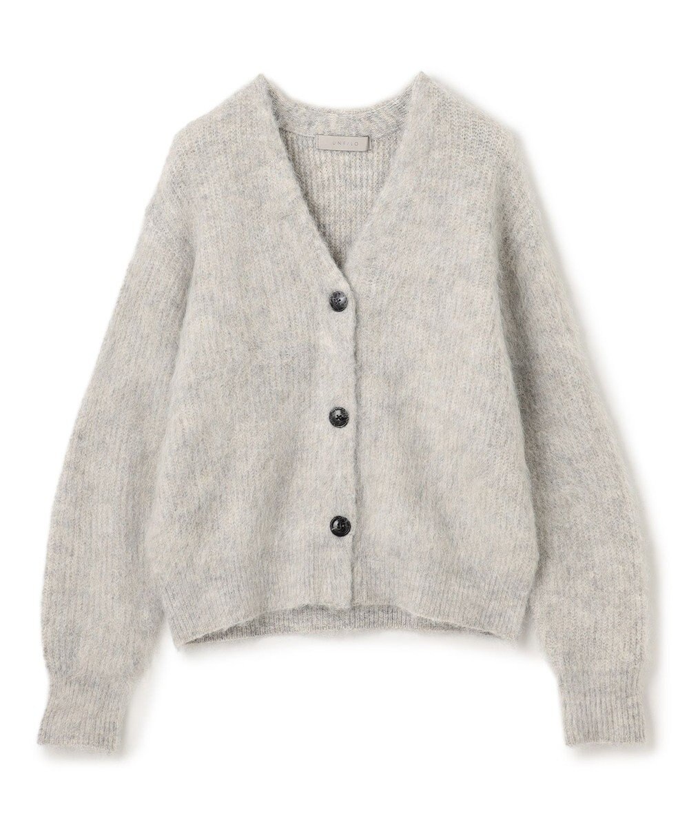 UNFILO アルパカシャギー Vネックカーディガン 