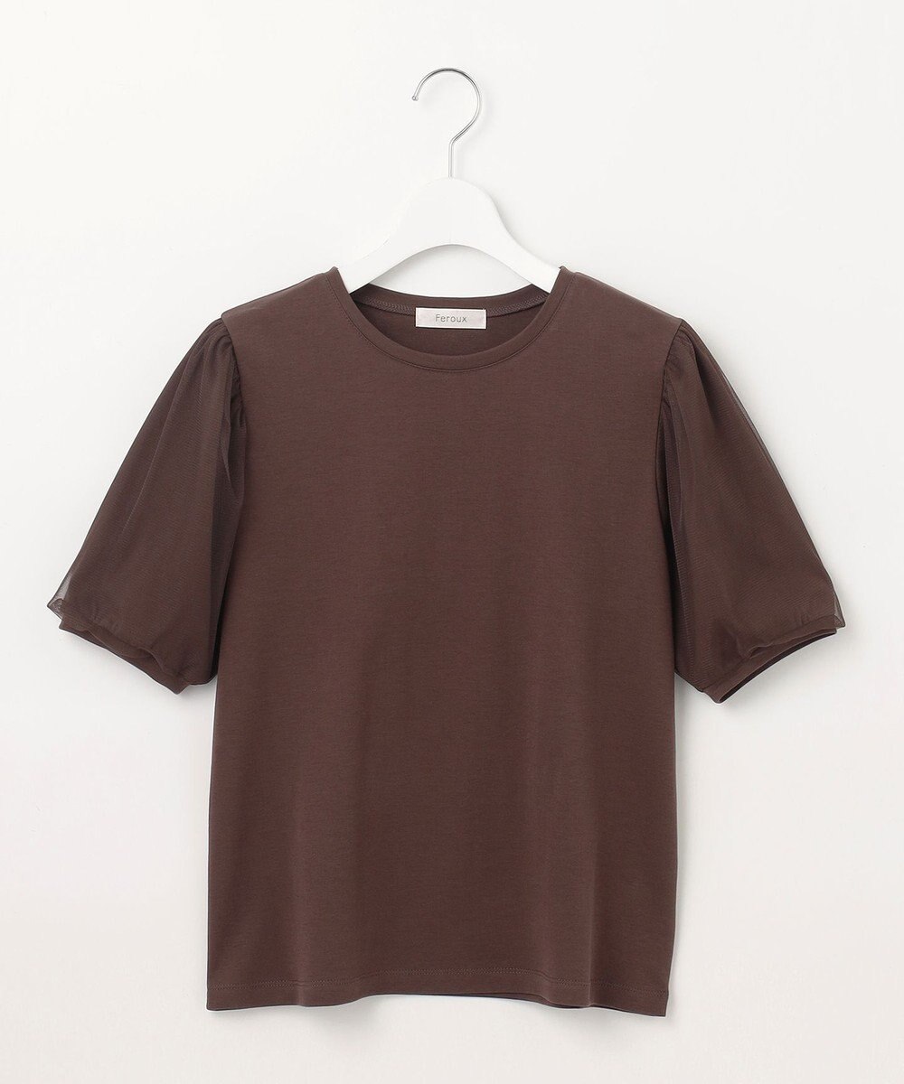 Feroux チュールパフスリーブ プルオーバー 