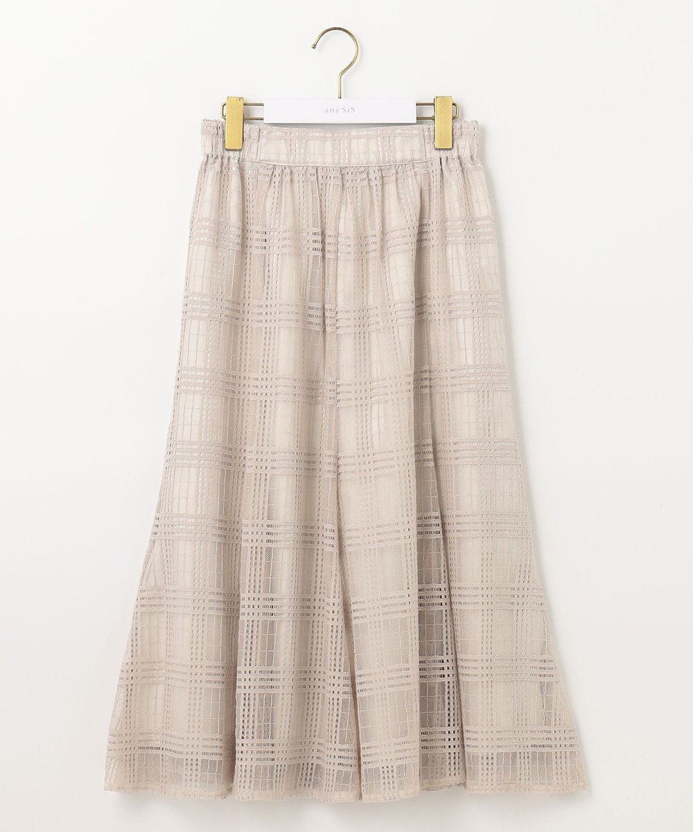 ANY SIS L レーシーチェック スカート 