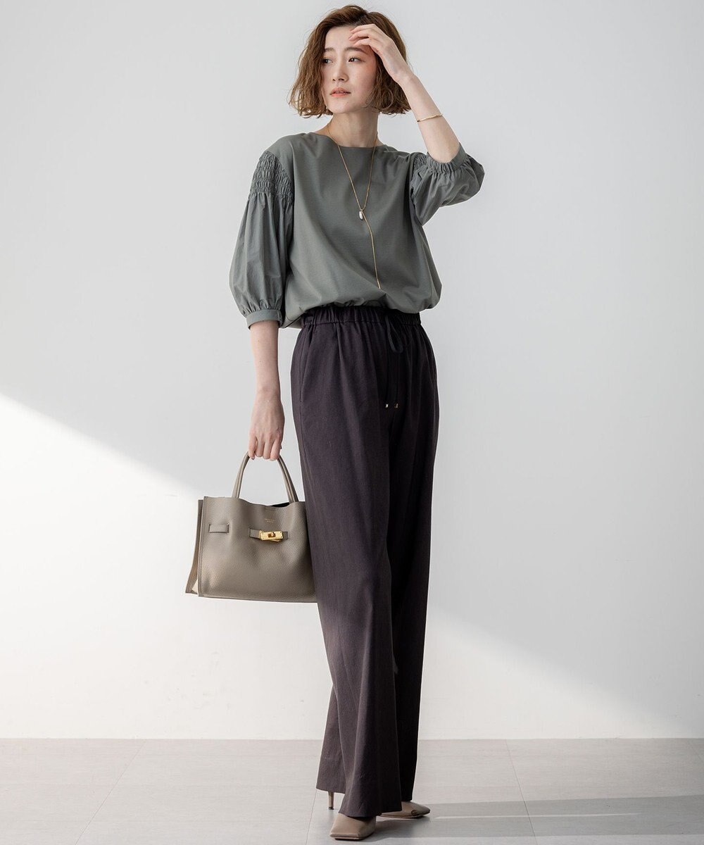 23区 S 【汗じみ防止/洗える】ギャザーディテール カットソー 