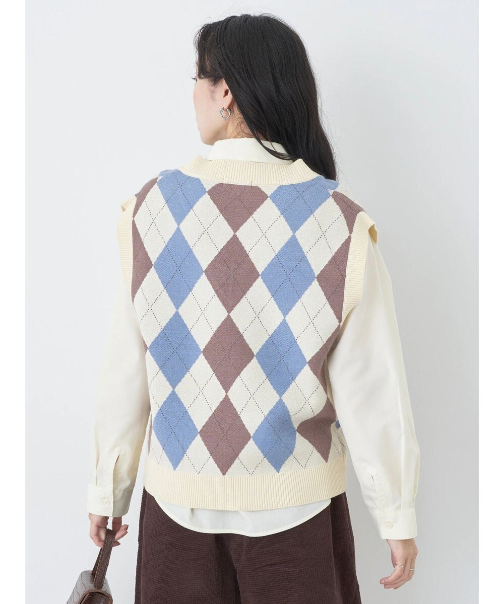 earth music&ecology アーガイルニットベスト 