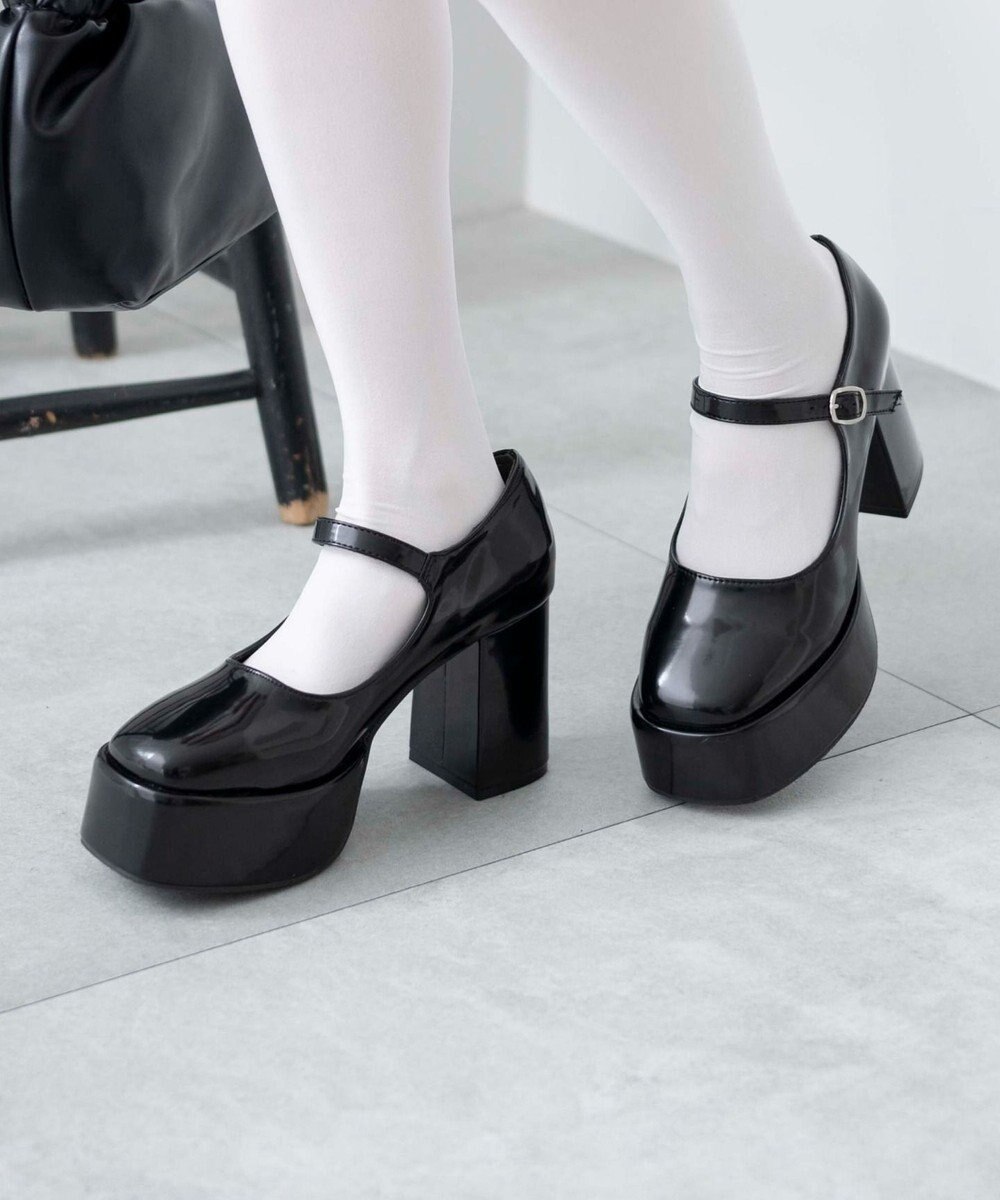 WEGO ボリュームヒールストラップシューズ 